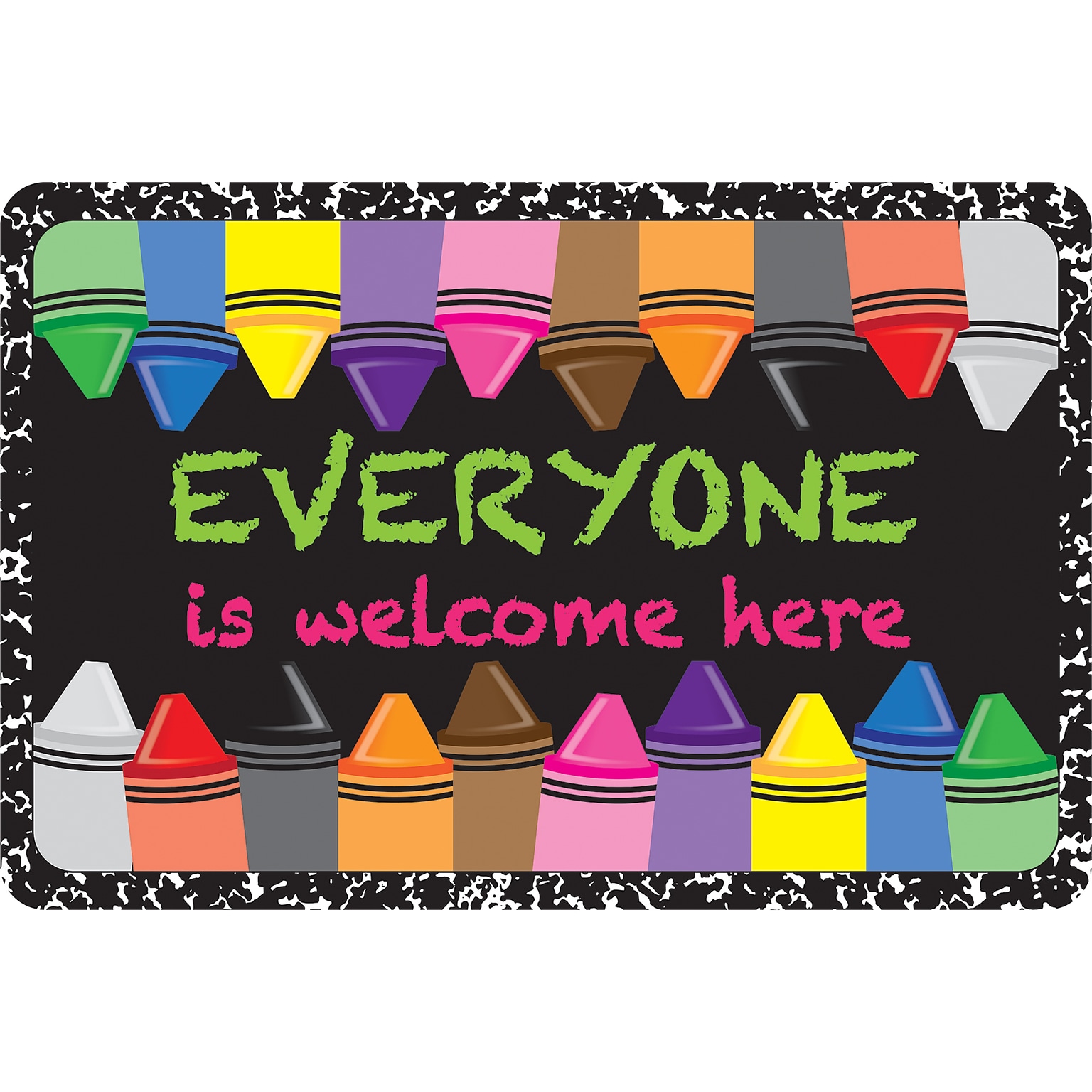 Ashley Productions The Original Fun Mat, Welcome Mat, 15.5 x 23.5, Everyone Crayons Composition (ASH91553)