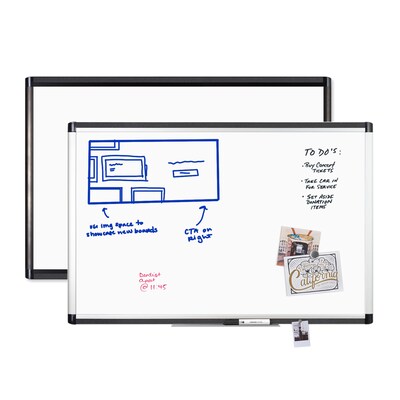 U Brands PINIT Steel Dry-Erase Whiteboard, Aluminum Frame, 3' x 2' (2805U00-01)