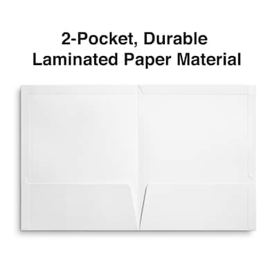 Staples® Two-Pocket Laminated Folders, White, 10/Pack (13375-CC)