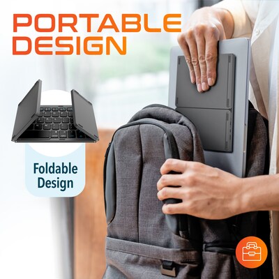 Delton F75 Small Wireless Foldable Portable Keyboard and Touchpad, Black (DKBF75)