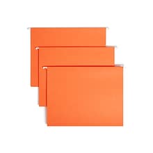 Smead Adjustable Tab Recycled Hanging File Folder, 5-Tab, Letter Size, Orange, 25/Box (64065)