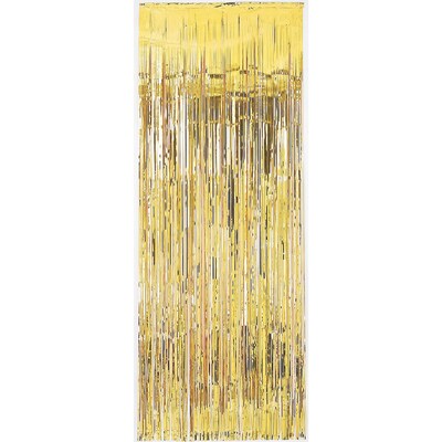 Party City Foil Fringe Curtain, Gold (AM24200-19-NS)