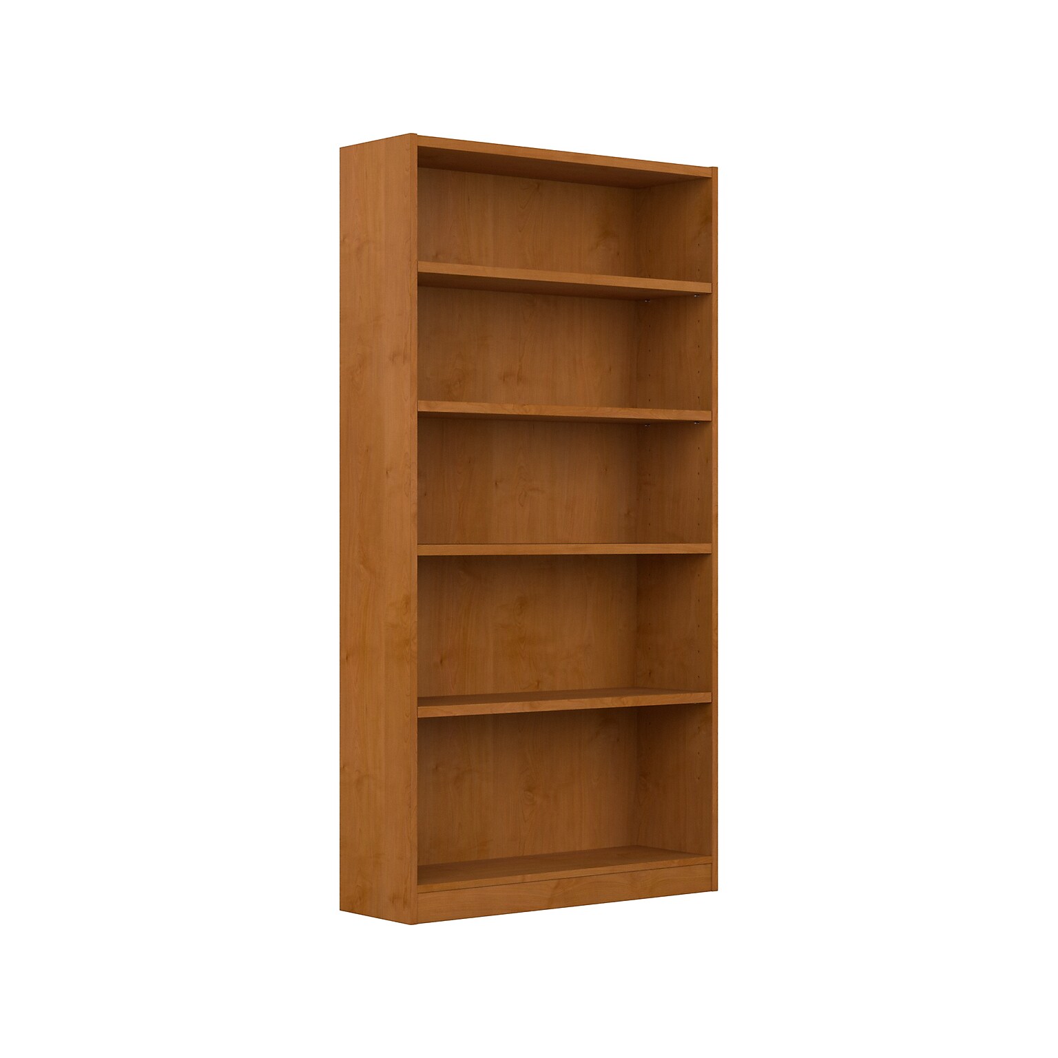 Bush Furniture Universal 72H 5-Shelf Bookcase with Adjustable Shelves, Natural Cherry Laminated Wood (WL12467)