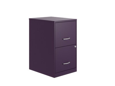 Space Solutions SOHO Smart File 2-Drawer Vertical File Cabinet, Letter Size, Lockable, Midnight Purp