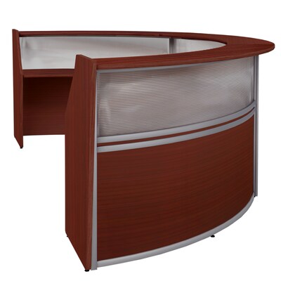 Regency Marque 144"W Curved Reception Desk Workstation, Mahogany (77313MH)