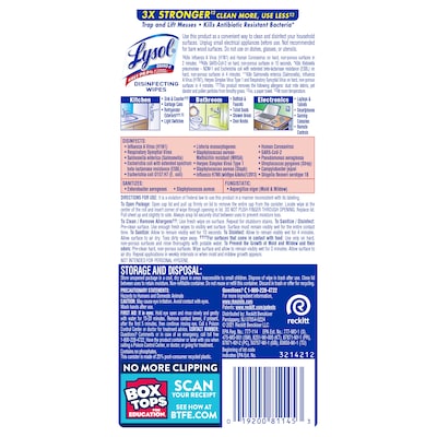Lysol® Disinfecting Wipes, Micro-Lock Fibers, Citrus Scent, 35 Wipes/Canister (81145)
