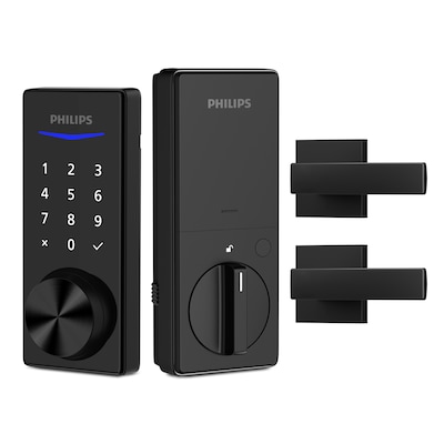 Philips Bluetooth Touchscreen Smart Deadbolt with Square Lever – Matte Black