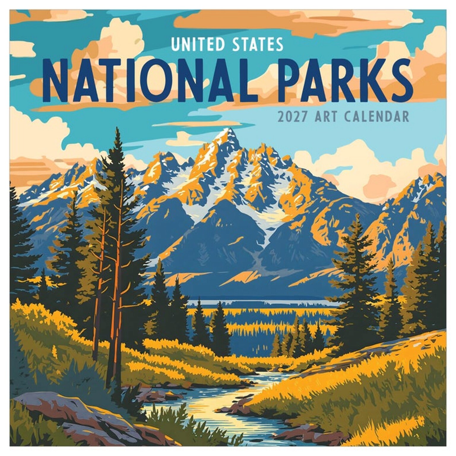 2027 TF Publishing National Parks-Art 12 x 12 Monthly Wall Calendar, Multicolored (27-1140)