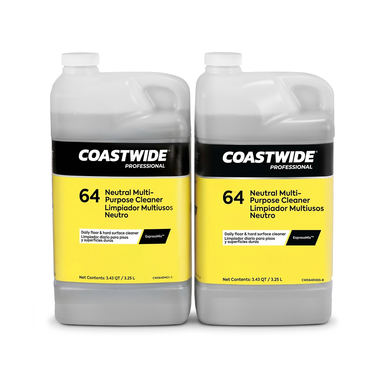 Coastwide Professional Multi-Purpose Neutral Cleaner 64 Concentrate for ExpressMix, 3.25L, 2/Carton (CW6403EM-A)