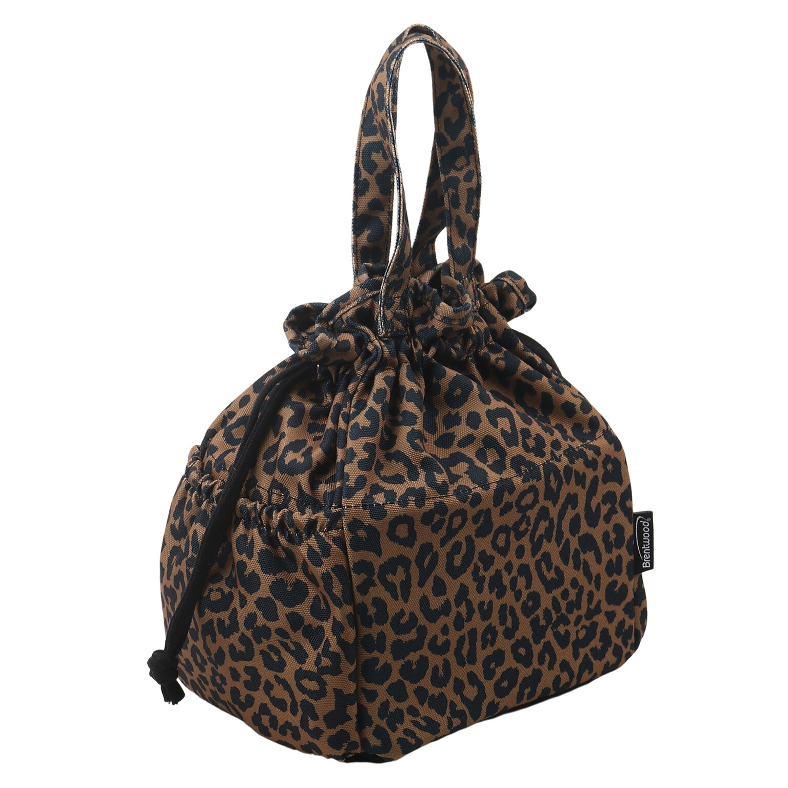 Brentwood Leopard Insulated Canvas Lunch Tote Cooler Bag, 2-Compartment, Leopard Brown (BTWCB2025LBR)