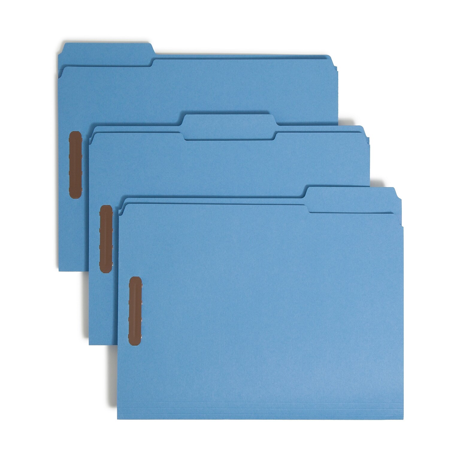 Smead Fastener File Folders, 2 Fasteners, Reinforced 1/3-Cut Tab, Letter Size, Blue, 50/Box (12040)