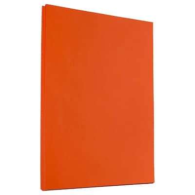 JAM Paper 30% Recycled Smooth Colored Paper, 24 lbs., 8.5 x 11, Orange, 50 Sheets/Pack (103655A)