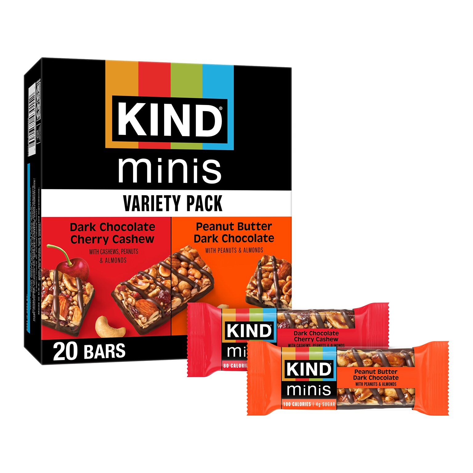 KIND Minis Gluten Free Mixed Flavors Granola Bars, 0.7 oz., 20 Bars/Box (PHW43012)