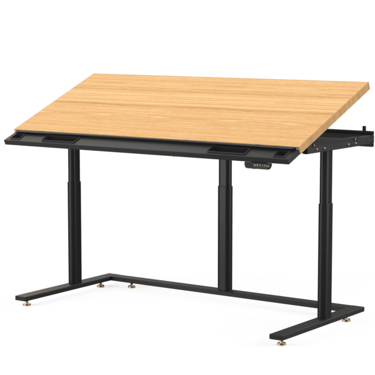 VersaDesk PowerLift Triad 72W Electric Adjustable Drafting Table, Bamboo/Black (TRDT-7230-BNB)