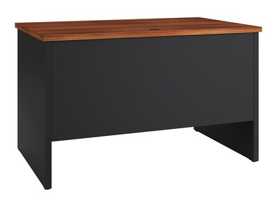 Hirsh 48"W Single-Pedestal Desk, Black/Walnut (20539)