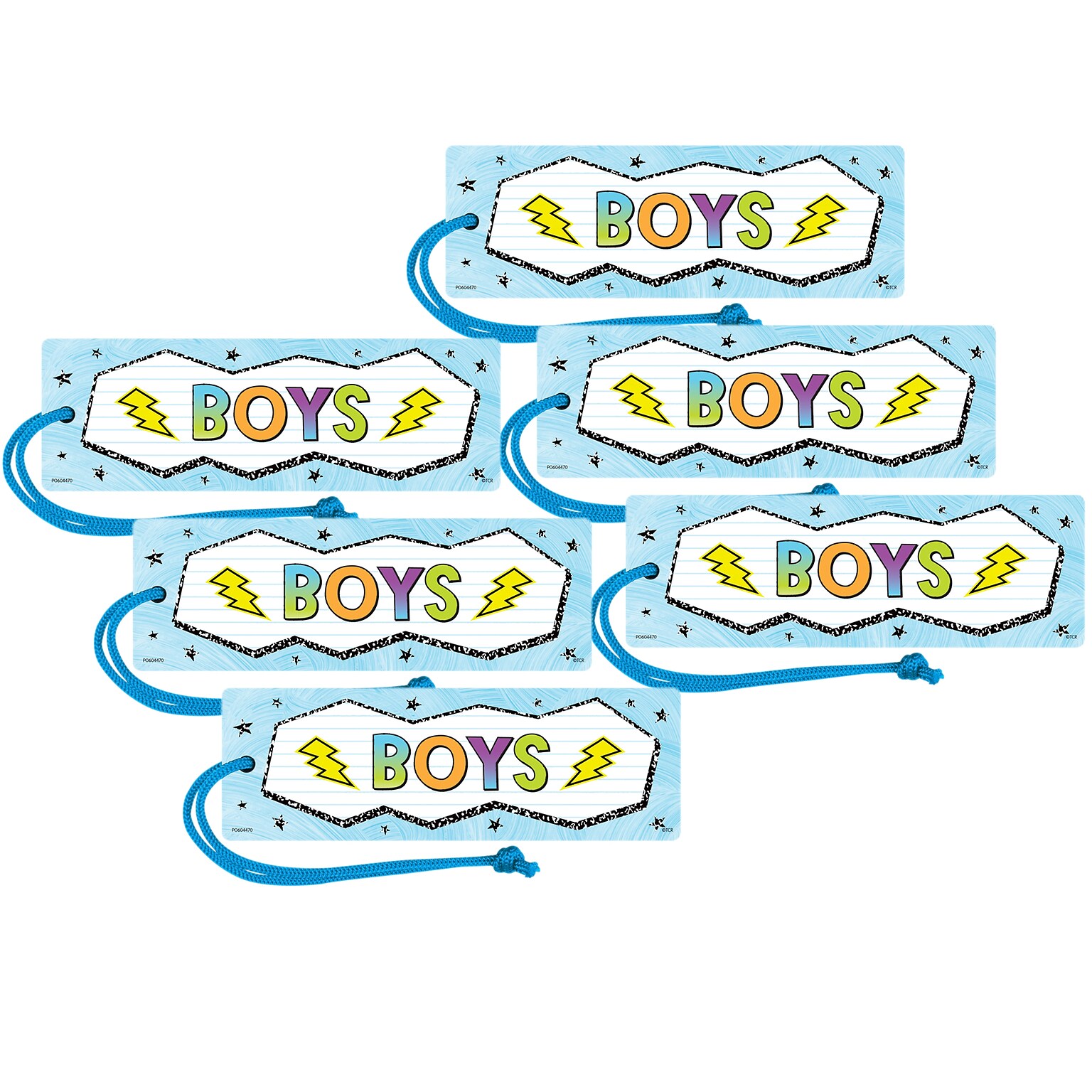 Teacher Created Resources Brights 4Ever Magnetic Boys Pass, Pack of 6 (TCR77063-6)