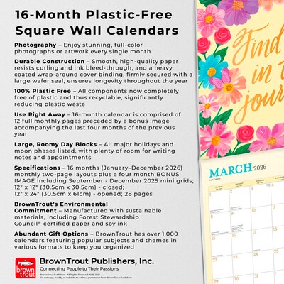 2026 BrownTrout Bonnie Marcus 12" x 12" Monthly Wall Calendar (9798330701568)