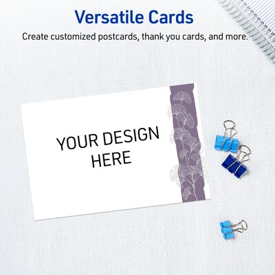 Avery Floral Design Matte Blank Card, White, 20/Pack (S00-F50)