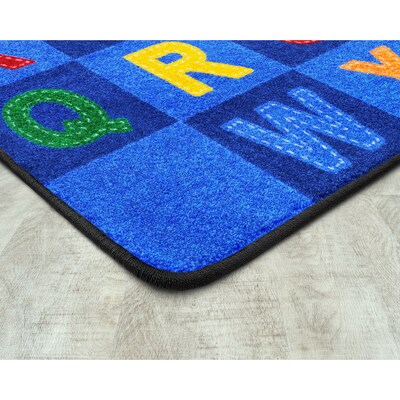 Joy Carpets Patchwork Letters Nylon 54 x 78 Machine Tufted Rug, Multicolored (1953C)