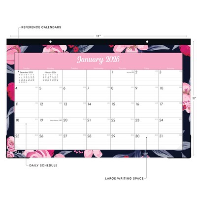 2026 Blue Sky Mimi Pink 17 x 11 Monthly Desk Calendar (148626-26)