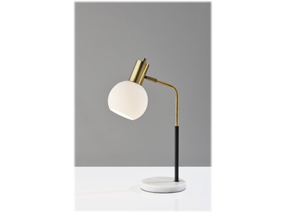 Adesso Corbin Desk Lamp, 20.5, White/Black, Antique Brass (3578-21)