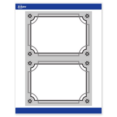 Avery Silver-Metallic Black General Use Blank Cards, White, 20/Pack (S00-FKE)