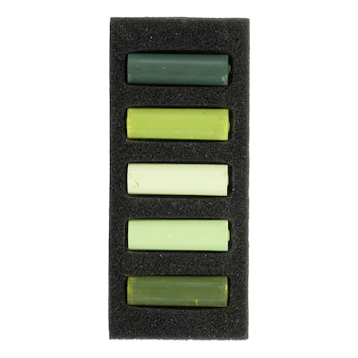 Rembrandt Soft Pastels Micro Sets, Lush Greens, 5/Set, 3 Sets/Bundle (RBX31820510-3)