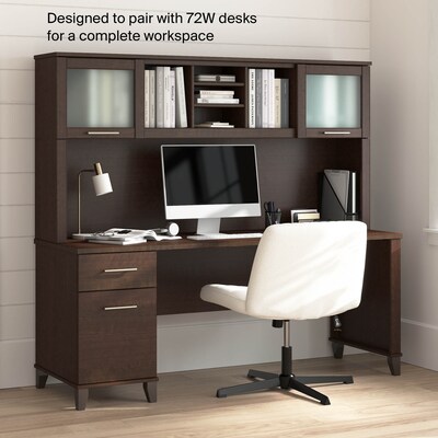 Bush Home Somerset 72" W Desk Hutch, Storage Shelves for Office Desk, Mocha Cherry (WC81811)