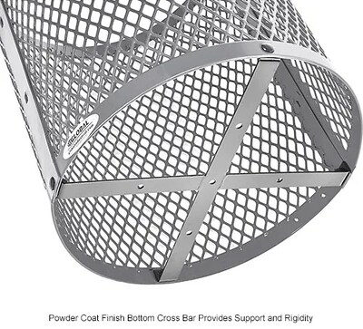 Global Industrial Outdoor Diamond Steel Trash Can w/ Dome Lid, 36 Gallon, Gray (261948GY)