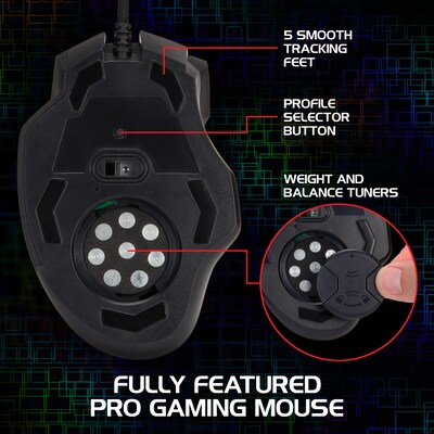 Enhance Theorem 2 Ergonomic Ambidextrous Optical Gaming Mouse, Black (ENTHMS2100BKWS)
