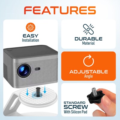 Delton 12D Projector Stand with 360° Rotating Base, White (DPS12D)