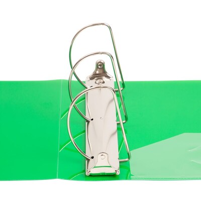JAM Paper 4" 3-Ring Flexible Poly Binder, Green (PB75245GR)