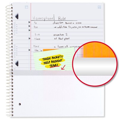 Five Star Brushy Moves 1-Subject Notebooks, 8.5" x 11", Wide-Ruled, 80 Sheets, Assorted Colors, 2/Pack (930060)
