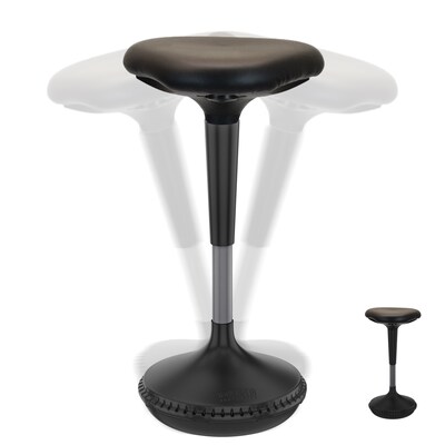 Uncaged Ergonomics Armless Wobble Active Sitting Balance Stool, Faux Leather, Black (WSL-B)