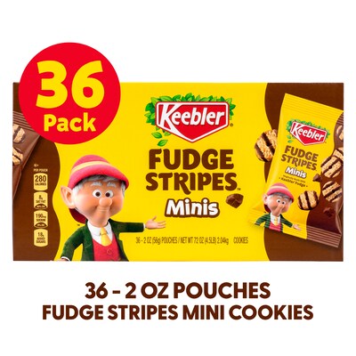 Keebler Fudge Stripes Mini Cookies, 72 oz., 36/Pack (220-02517)