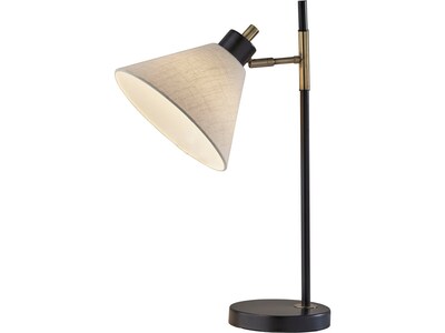 Adesso Matthew Table Lamp, Antique Brass/Black Metal (1609-01) | Quill
