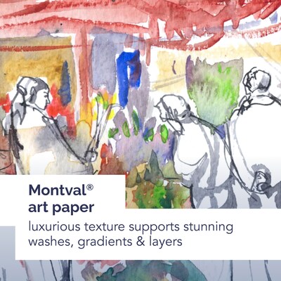 Canson Artist Series Montval 7.9" x 7.9" Spiral Bound Watercolor Sketch Book, 48 Sheets/Book (MCX31200L004)