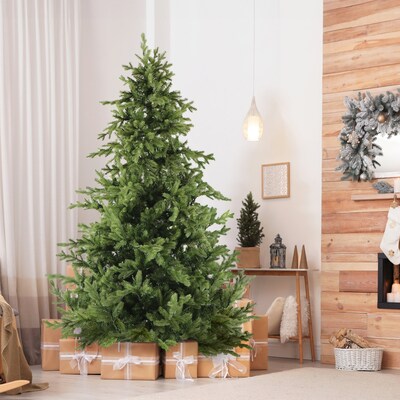 Fraser Hill Farm 7.5' Woodside Pine Artificial Christmas Tree (FFWS075-0GR)