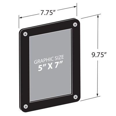 Azar Document Holder, Window-Hanging, Vertical/Horizontal, Side Loading Plastic, 2/Pack (106692-BLK-2PK)