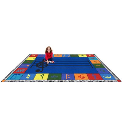 Joy Carpets Note Worthy Elementary Nylon 7'8" x 10'9" Machine Tufted Rug, Multicolored (1462D-01)