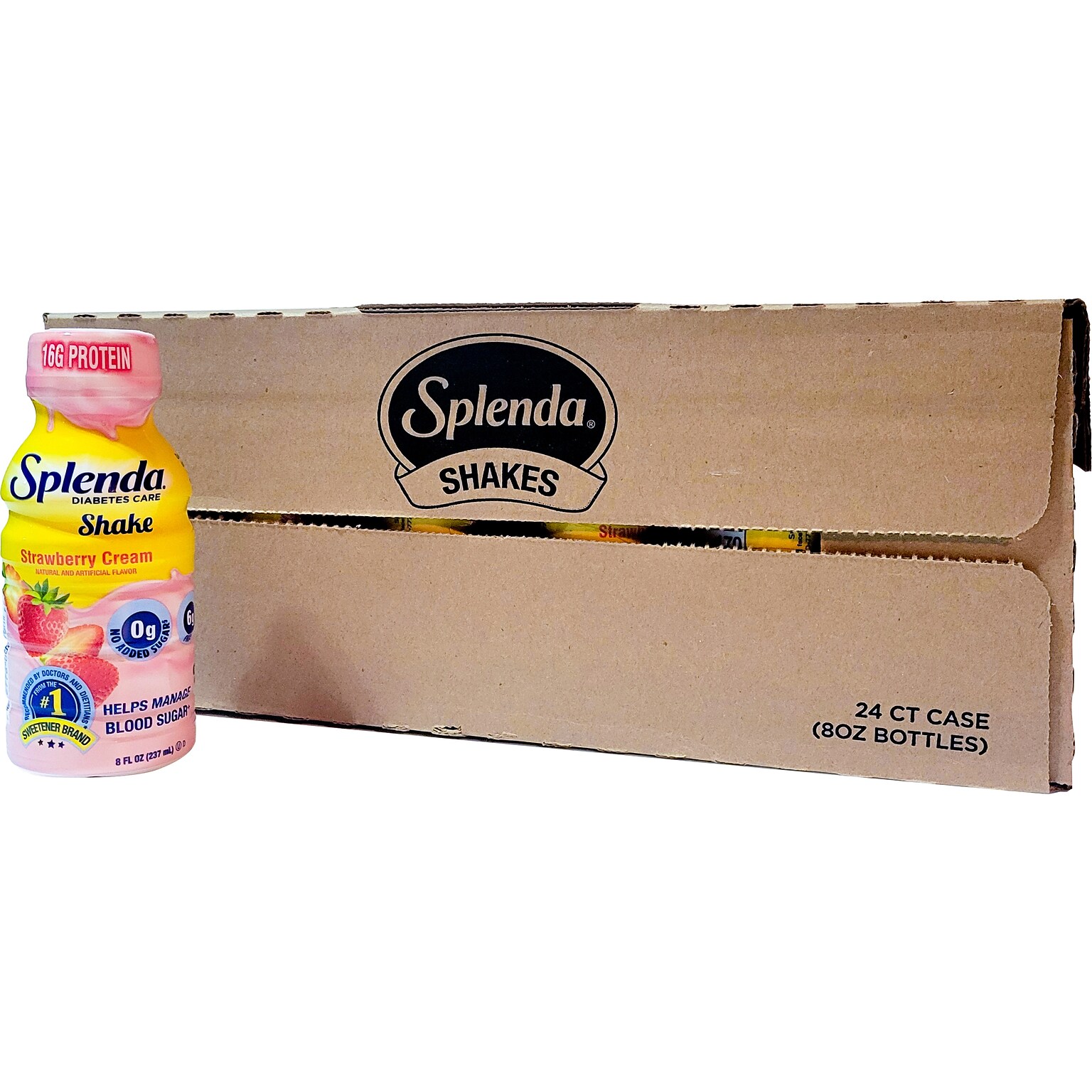 Splenda Diabetes Care Sugar-Free Strawberry Cream Shake, 8 oz., 24 Bottles/Carton (SP20252580)