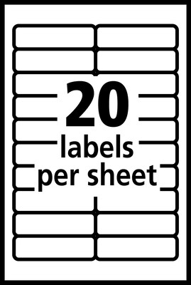 Avery Laser/Inkjet Multipurpose Labels, 1/2" x 1 3/4", White, 20/Sheet, 42 Sheets/Pack (5422)