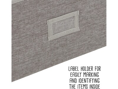 Honey-Can-Do Large Stackable Folding Fabric Storage Bins, 8.3" x 10.2" x 14.7", Heather Gray, 3/Set (SFT-09684)