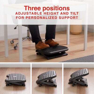 Staples Ergonomic Tilt Adjustable Footrest, Black (ST63336)
