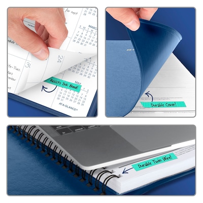 2027 AT-A-GLANCE 7" x 8.75" Monthly Planner, Faux Leather Cover, Blue (70-124-20-27)