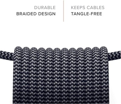 Satechi 6.5' USB Type-C to USB Type-C Charging Cable, Male to Male, Black/Gray (ST-TCC2MM)