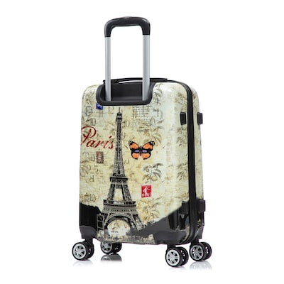 InUSA 20" Hardside Paris Carry-On Suitcase, 4-Wheeled Spinner, TSA Checkpoint Friendly, Paris (IUAPC00S-PAR)