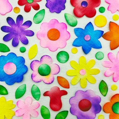 Roylco Blots of Flowers Blot Paper, 2", White, 310/Pack (R-15417)