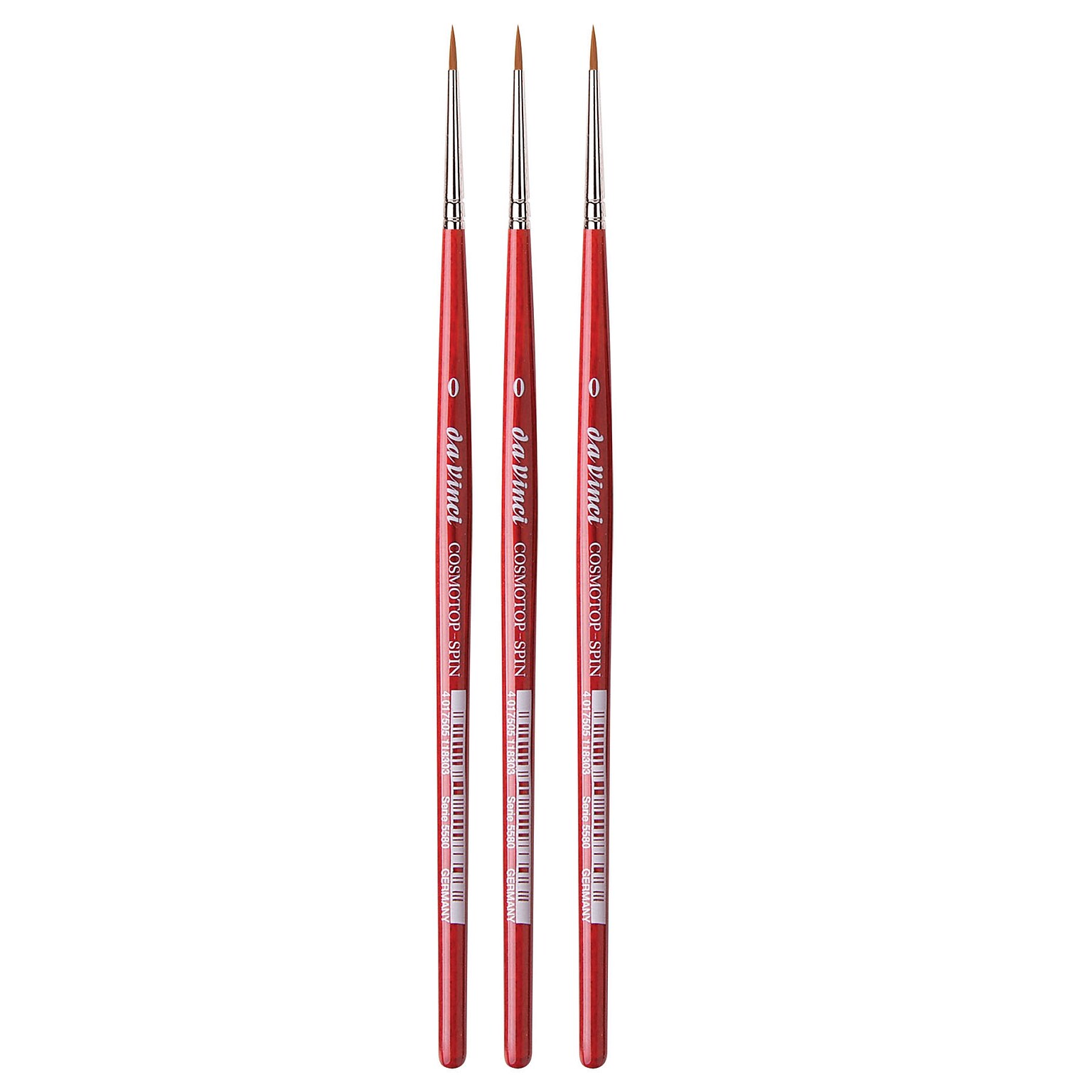 da Vinci COSMOTOP-SPIN Watercolor Synthetic Silkpainting Round Brush, 3 /Pack (DVXVA55800-3)