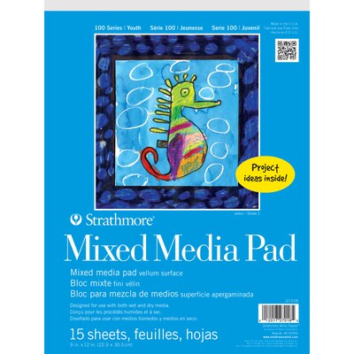 Strathmore 100 Series 9 x 12 Mixed Media Sketch Pad, 15 Sheets/Pad, 3/Bundle (STTP270181-3)